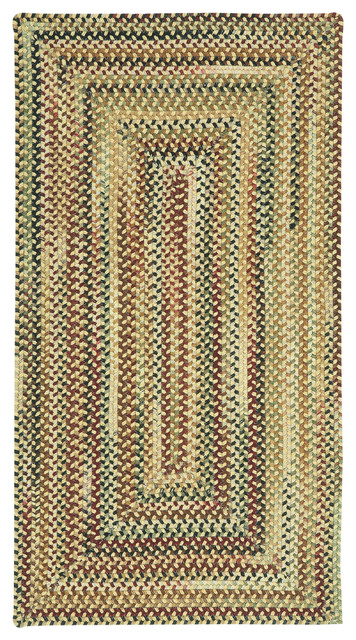 Bangor Concentric Braided Rectangle Rug, Amber 7'6"x7'6"