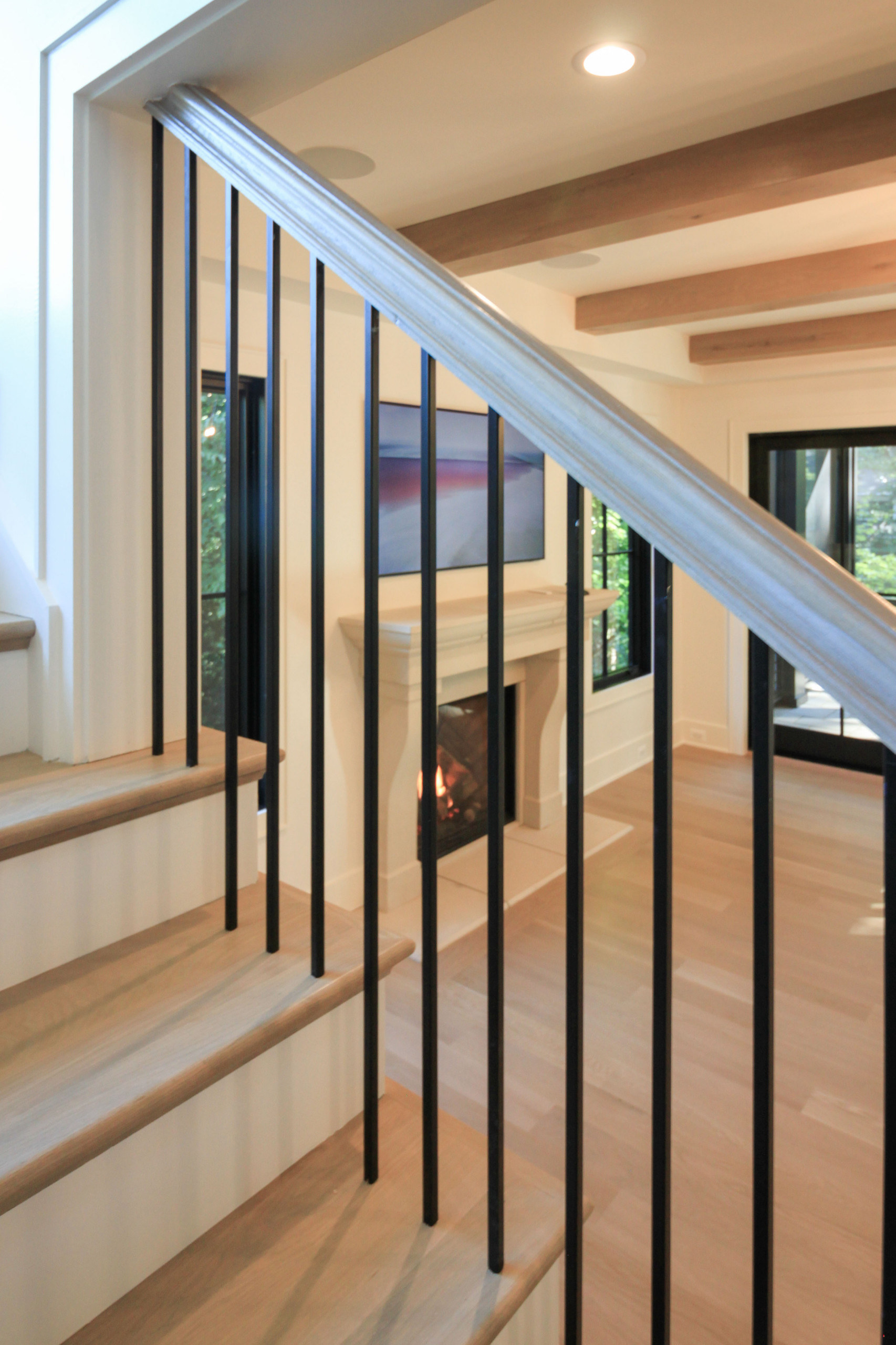 93_Captivating Light Wood Railing System with Black Spindles, Arlington VA 22207