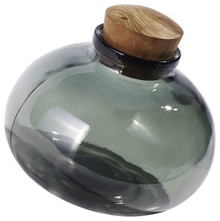 Jar With Teak Stopper, Jade - Scandinavian - Decorative Jars And Urns 