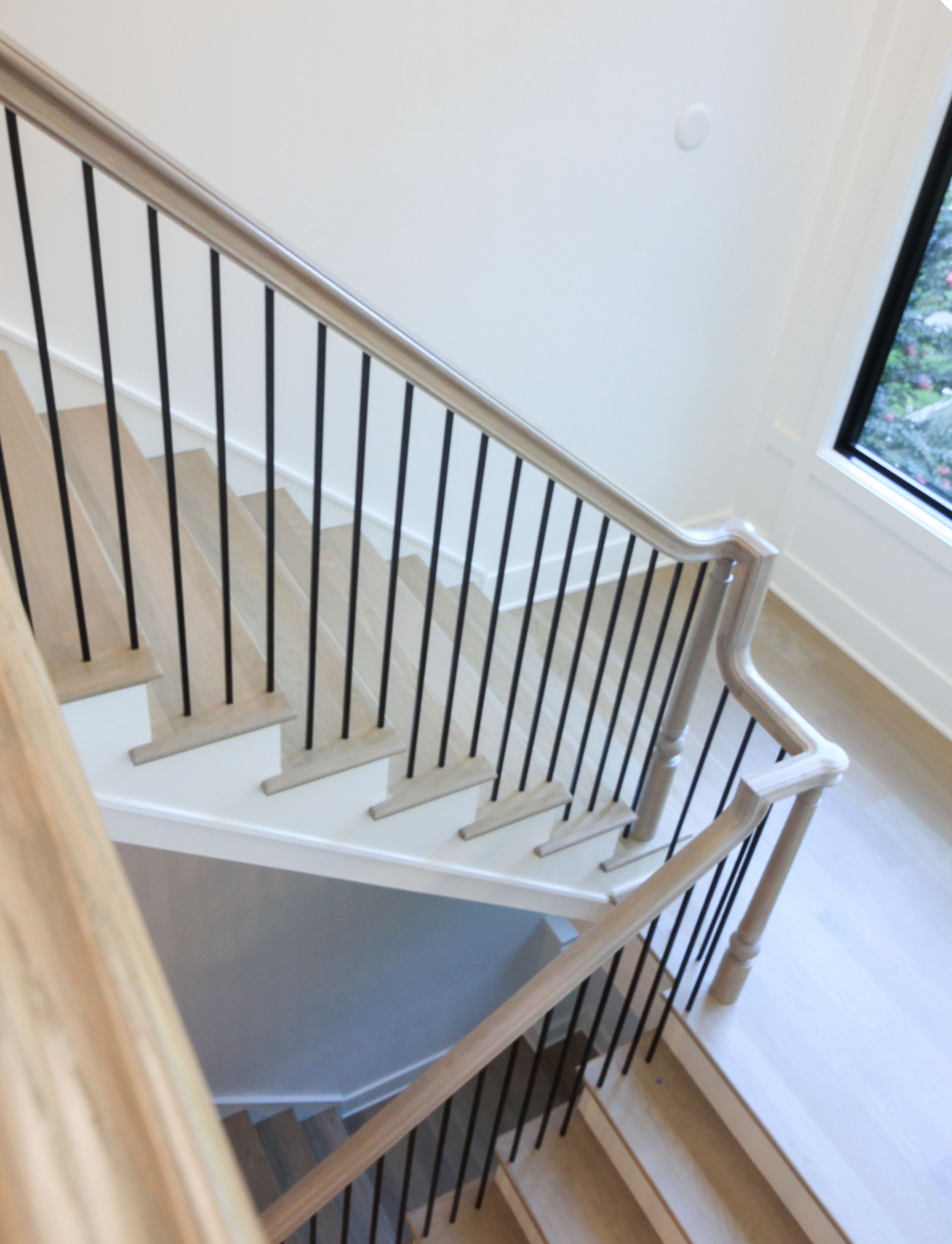 93_Captivating Light Wood Railing System with Black Spindles, Arlington VA 22207