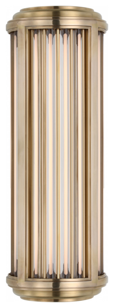 Perren Natural Brass and Glass Rods Small LED Wall Sconce ...