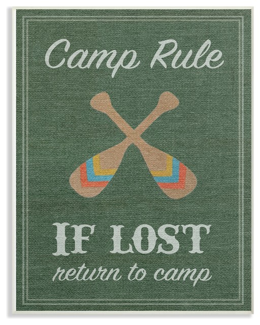 Stupell Ind. Camp Rule Oars Green Oversized Wall Plaque Art, 13x19