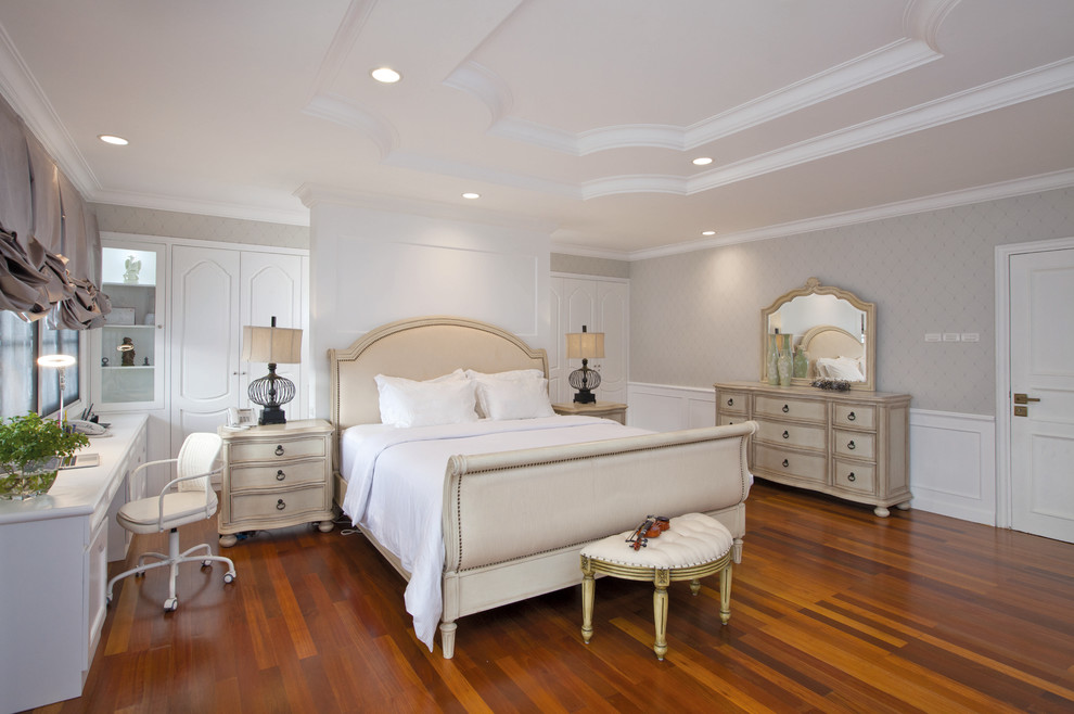 Design ideas for a transitional bedroom in Other.