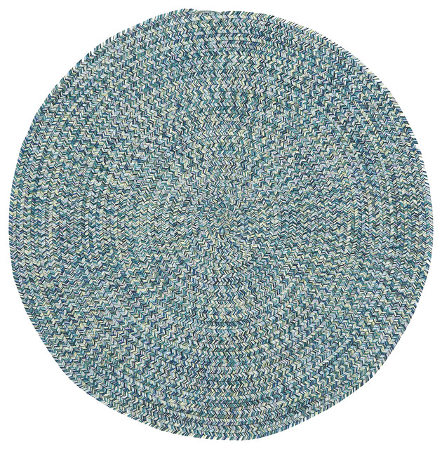 Capel Sea Pottery 1111 Outdoor Rug, Blue, 5'6"x5'6" Round
