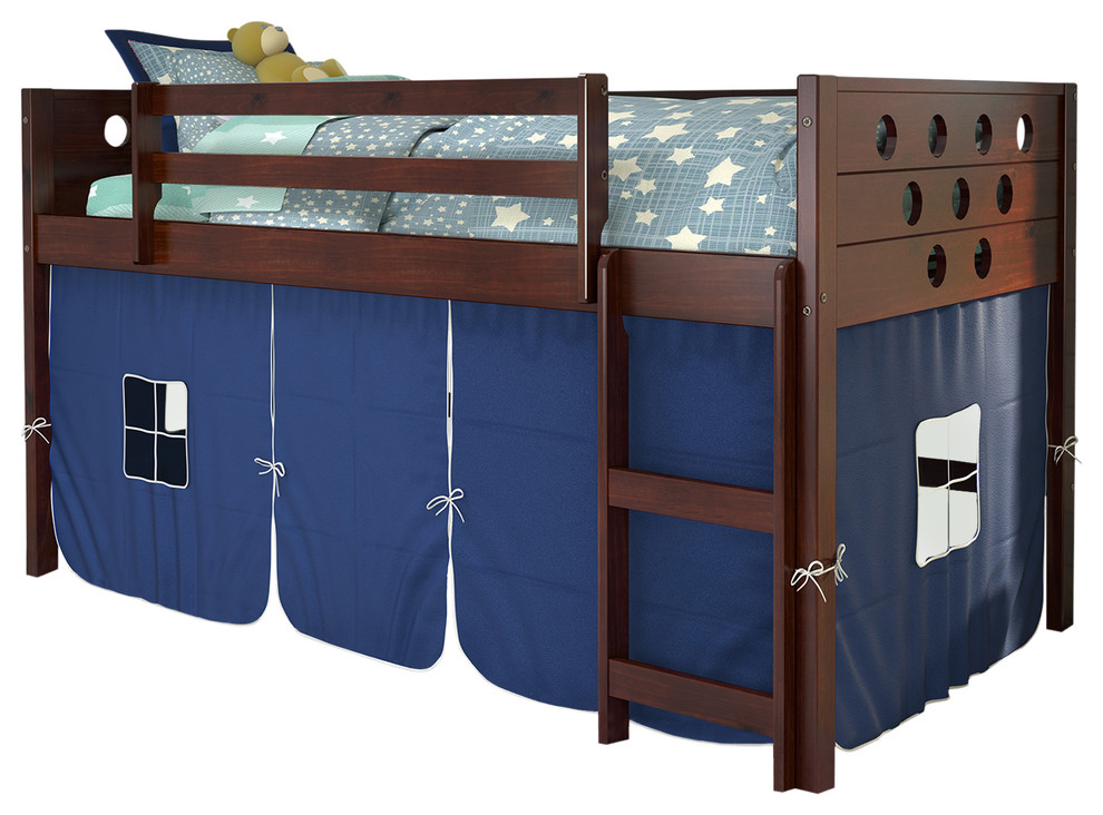 Stuart Circles LowLoft Bed, Twin, Twin Contemporary Loft Beds by