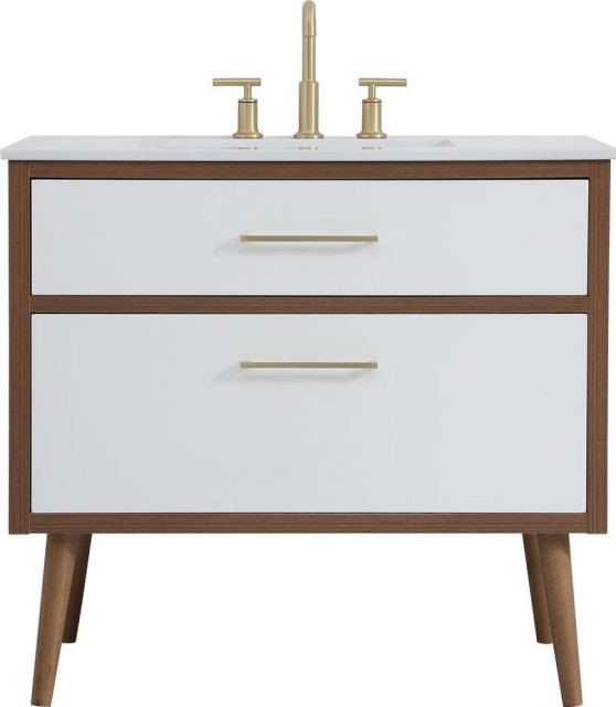 Bathroom Vanity Sink MidCentury Modern Tapered Cylinder Legs