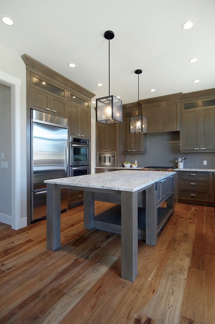 Grey Stained Kitchen Contemporary Kitchen Calgary By