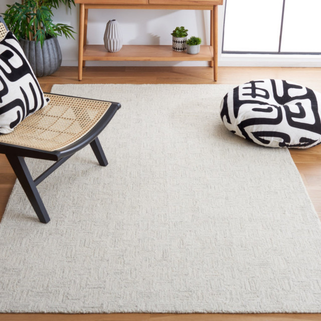 Safavieh Micro-Loop Mlp537F Geometric Rug, Light Gray and Ivory, 5 ...