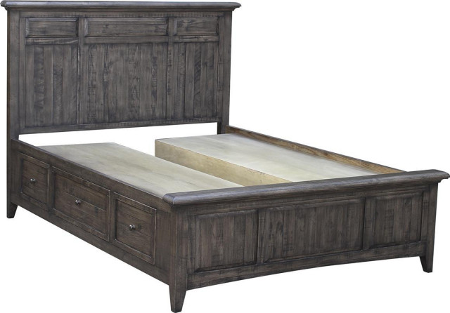 Dovetail Bridgeport Bed Eastern King Nc Lacquer Weathered Charcoal Transitional Panel Beds By Euroluxhome Houzz