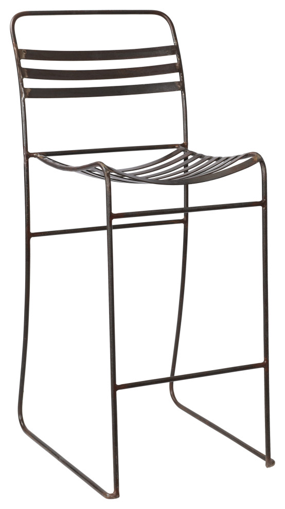 Tobin Stacking Bar Chair, Black, set of 2 Industrial Bar Stools And