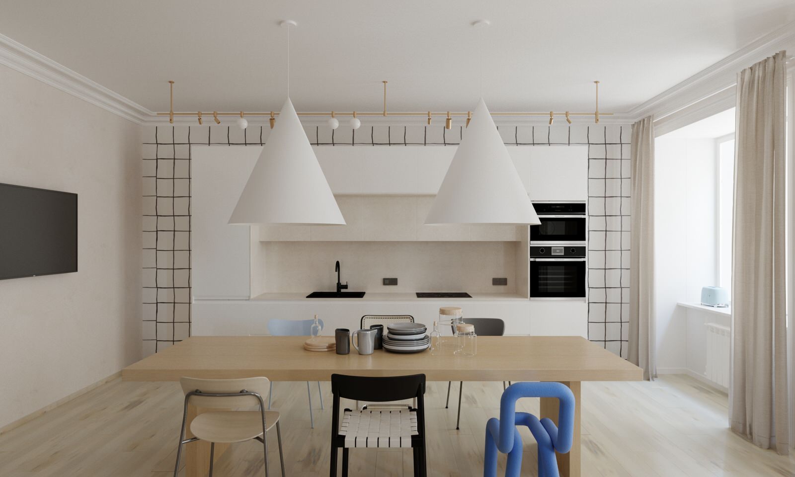 Минималистичная квартира с этническими акцентами в Нижнем Новгороде.