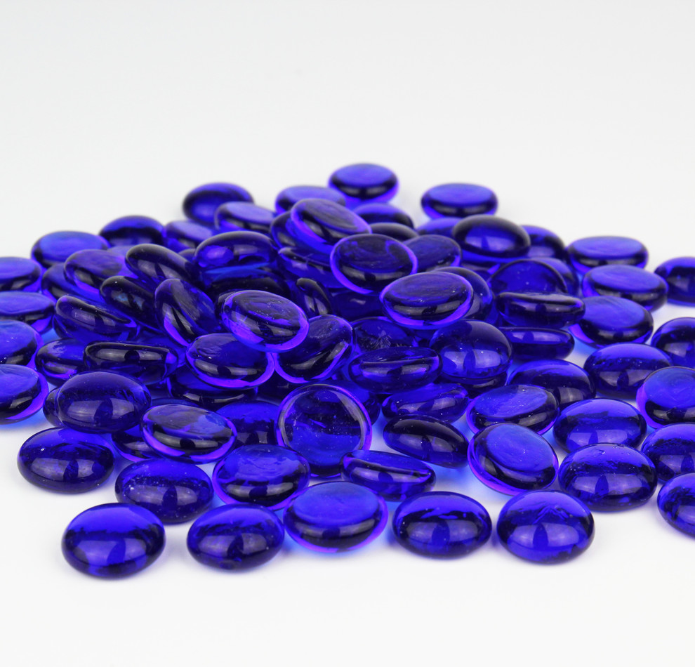 Glass Vase Filler Gems, 1 lb bag. Approximately 100 Pieces, Cobalt Blue