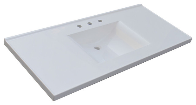 Premier Wave Bowl Cultured Marble Vanity Top 49 X22 Transitional Vanity Tops And Side Splashes By Buildcom