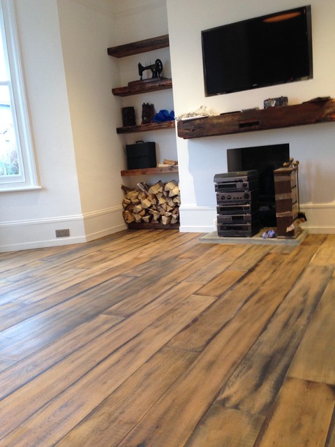 Reclaimed Oak lantlig-vardagsrum