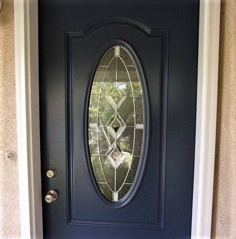 Front door - front door idea with a blue front door