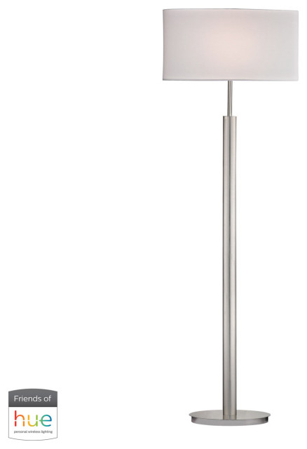 Emmaus 1 Light Floor Lamp In Satin Nickel Transitional Floor