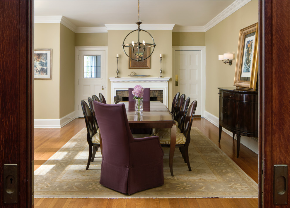 This is an example of a transitional dining room in Philadelphia.