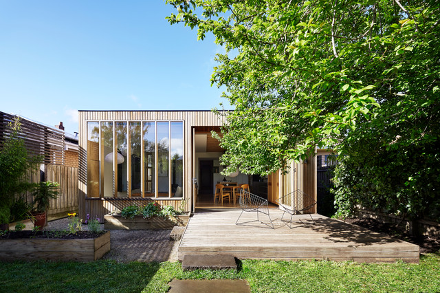 Wooden Box House contemporary-fasad