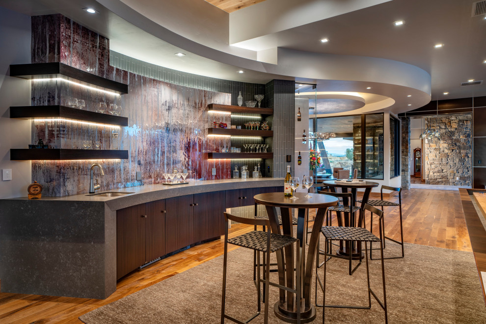 Example of a trendy home bar design in Other