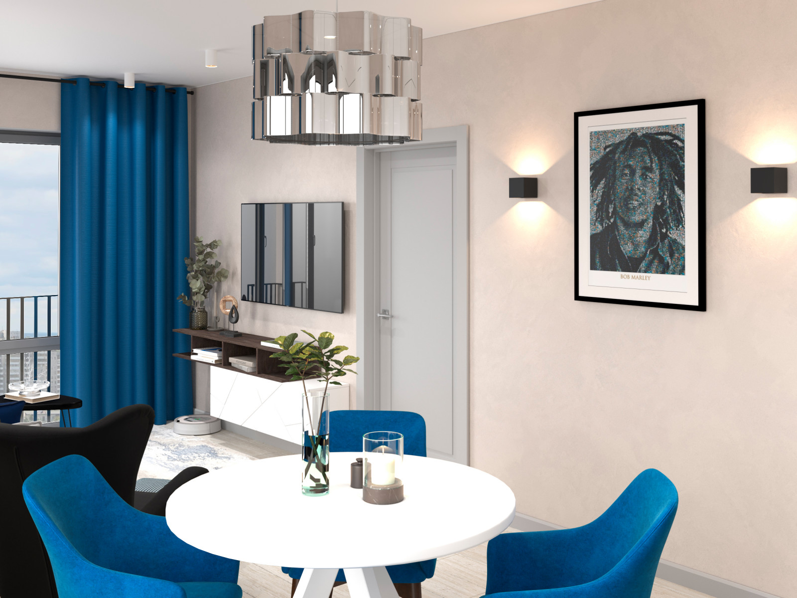 Квартира для холостяка (визуализации и коллажи)