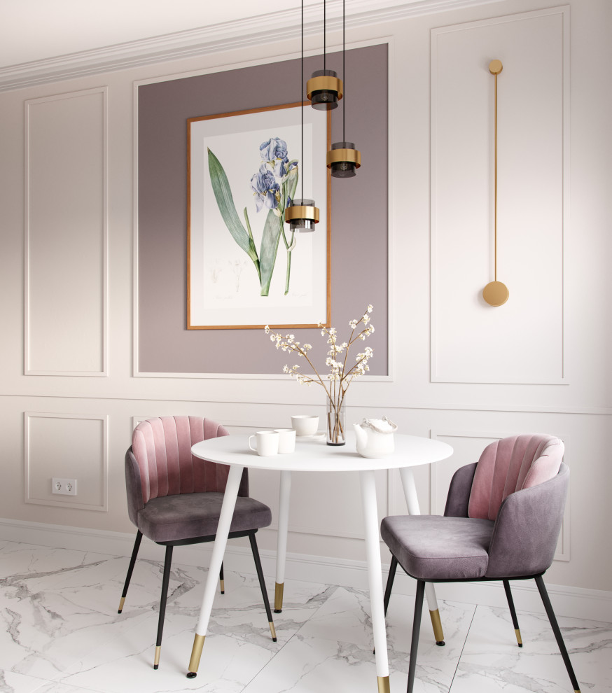 Сиреневая квартира для мамы и дочки