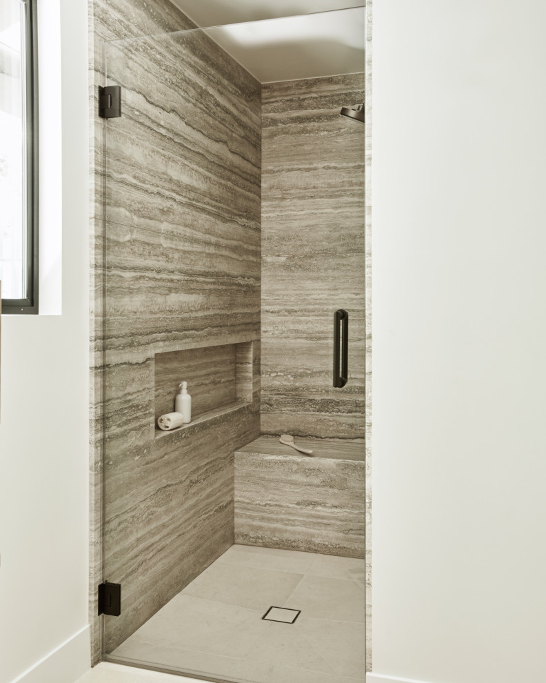 Spanish Modern - Mid-sized transitional bathroom photo in Los Angeles