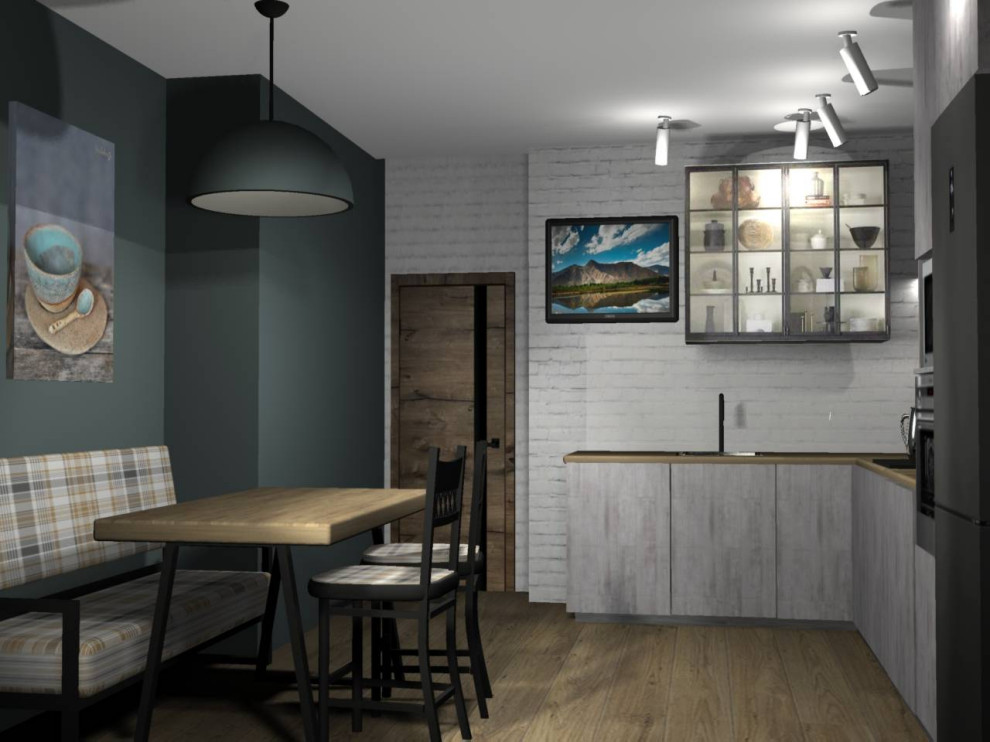 Проект квартиры в современном стиле с элементами лофта