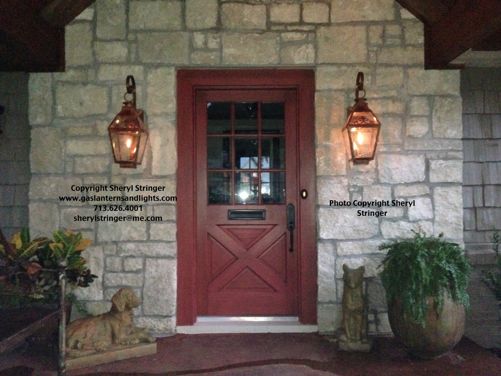 Sheryl's French Gas Lanterns with Glass Tops and Window Scrolls