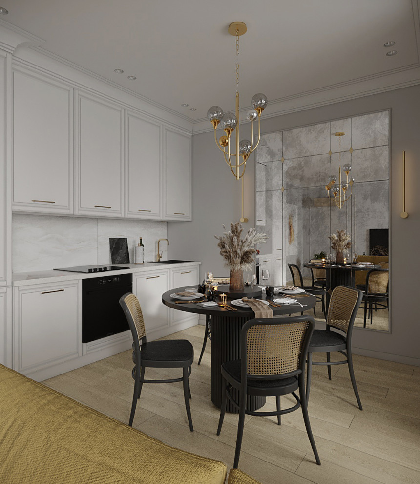 Кухня-гостинная в стиле современная классика