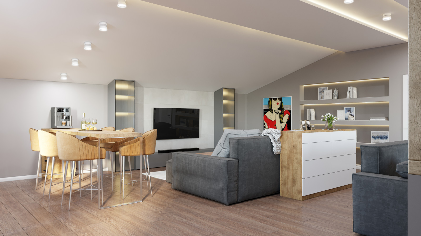 Дизайн мансардного этажа