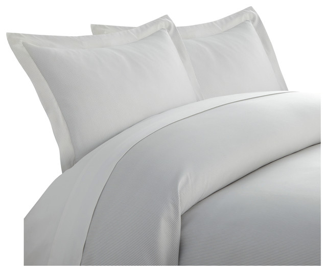 Premium Ultra Soft Pinstriped 3Piece Duvet Cover Set, King/Cal King