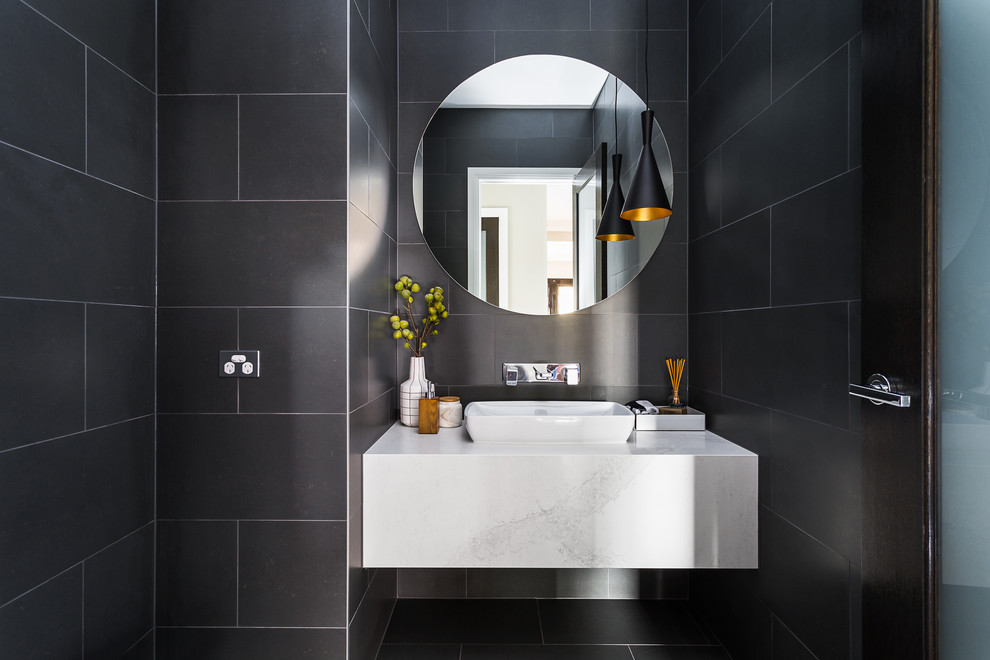 This is an example of a contemporary powder room in Melbourne.