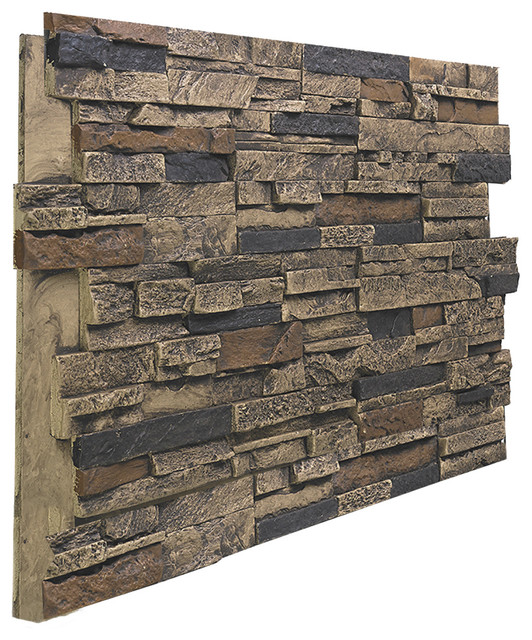 Faux Stacked Stone Wall Panel 48"W X 36"H Traditional Wall Panels by Buy Faux Stone
