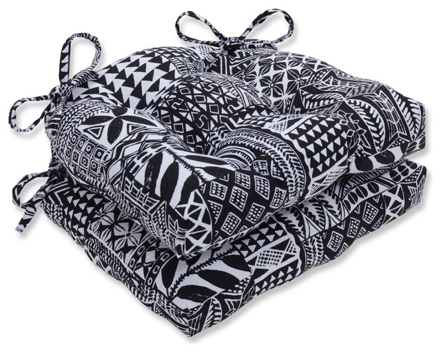 Reversible 2 Piece Pillow Perfect Imani Jet Chair Pad Black 