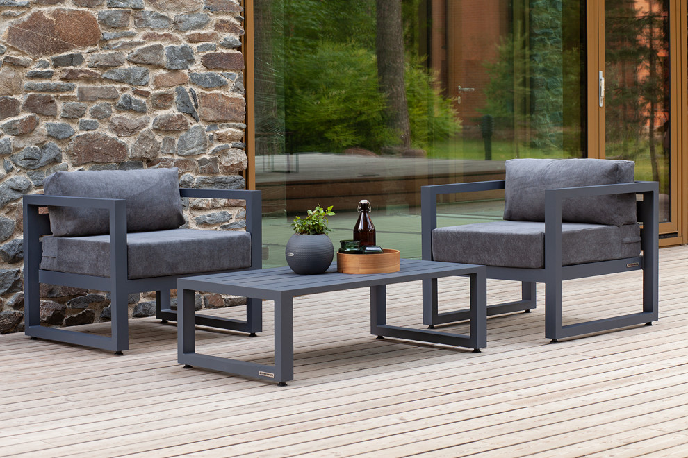 CAPRI серый: 2 кресла, столик