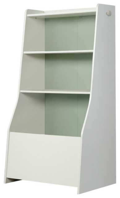 Two Adjustable Shelves Bookcase Home Storage Organizer Back Panel Soft White New