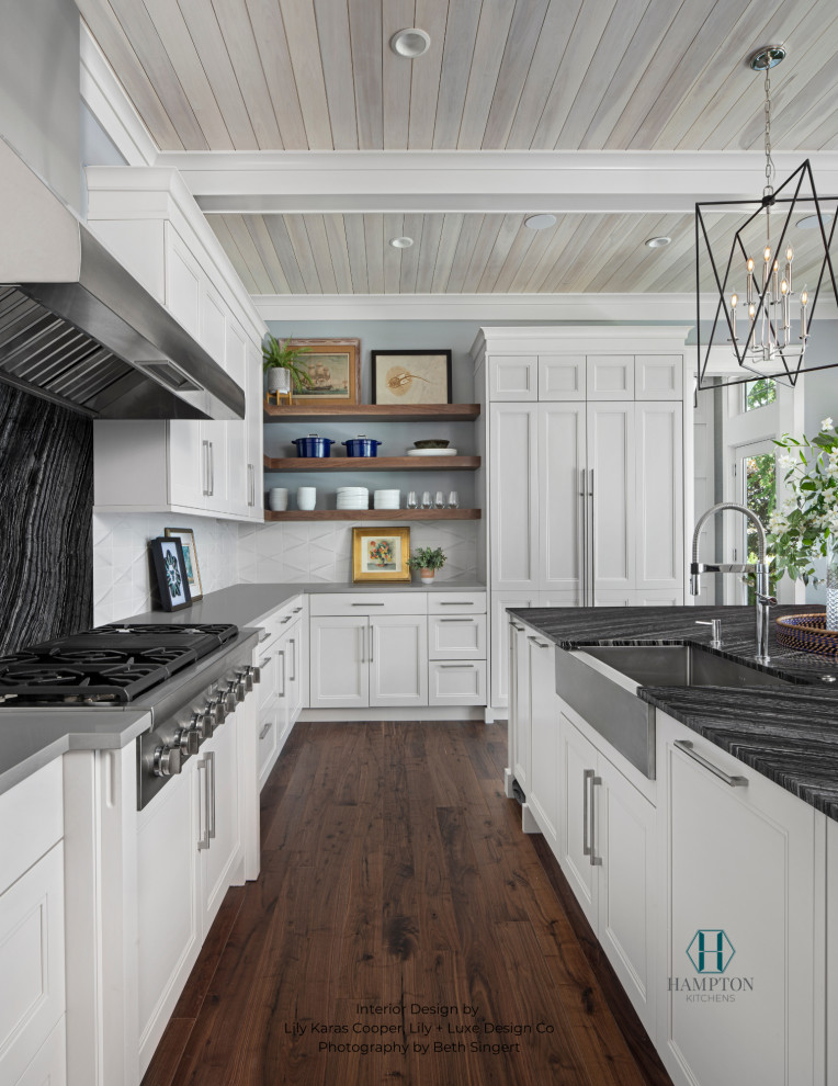 Example of a transitional kitchen design in Raleigh