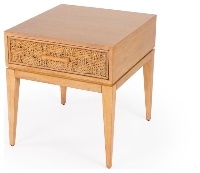 Butler Loft Light Wood End Table, Natural Beach Style Side Tables