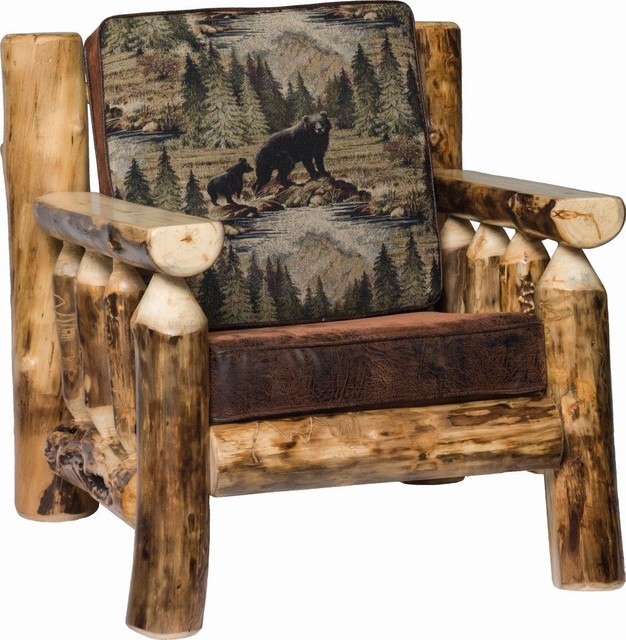 Rustic Aspen Log Living Room Chair - Rustic - Armchairs ...
