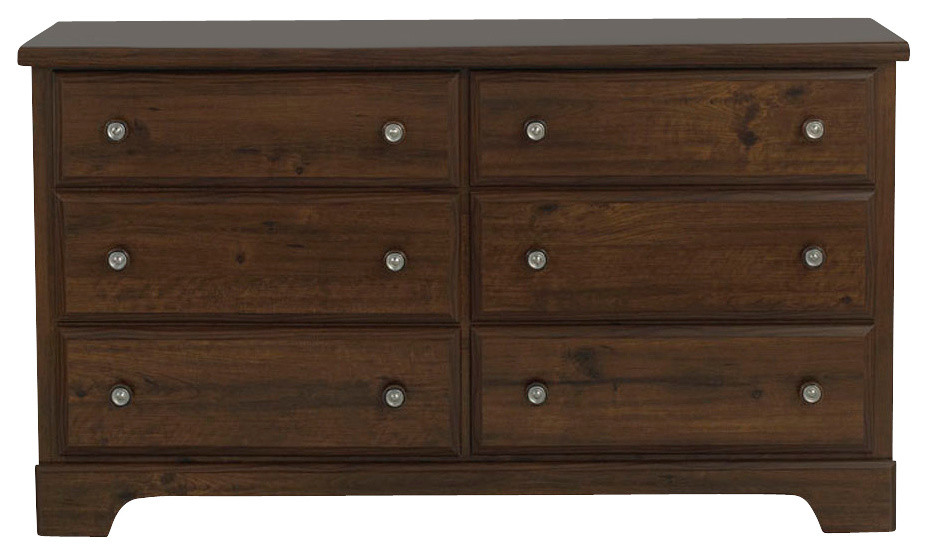 Standard Furniture Parker 6-Drawer Dresser in Brown Cherry