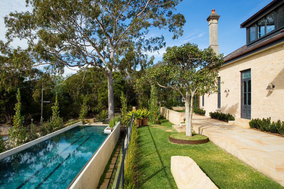 This is an example of a contemporary rectangular aboveground pool in Sydney.