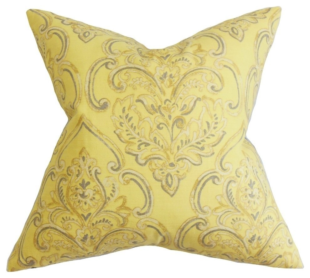 Yonah Floral Pillow Yellow 20"x20"