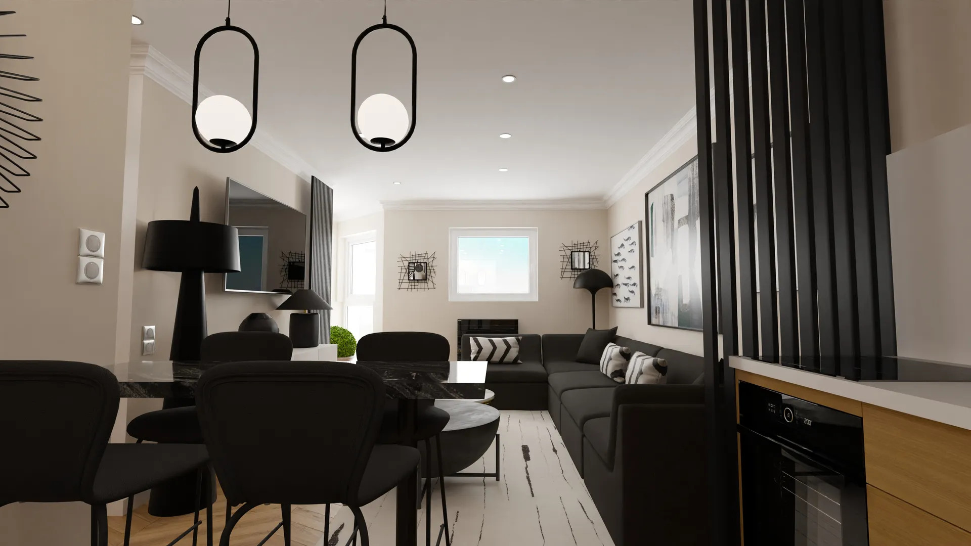 Rénovation complète, réunification de plusieurs appartements d'un petit immeuble