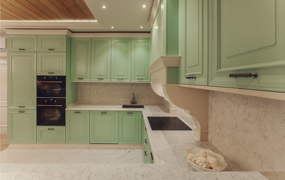 Столешница и стеновые панели из кварцевого камня Silestone Phoenix