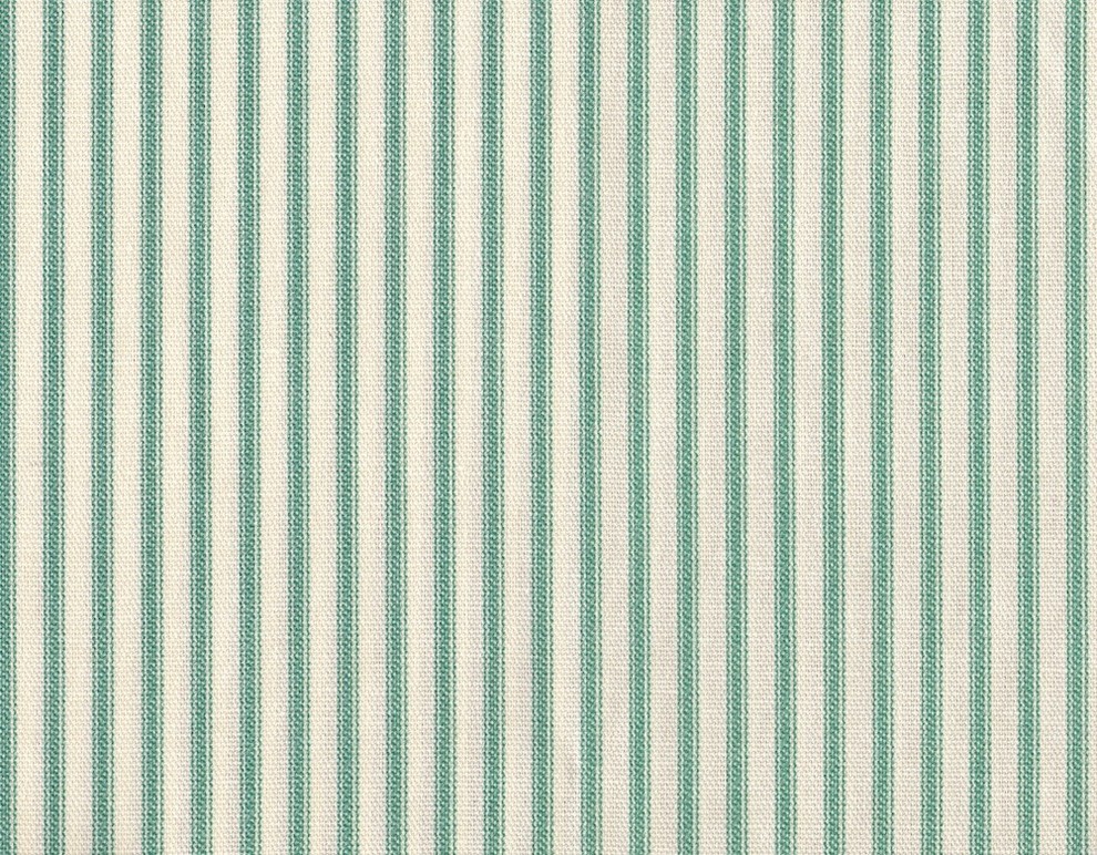Shower Curtain Pool BlueGreen Ticking Stripe, 72" Traditional
