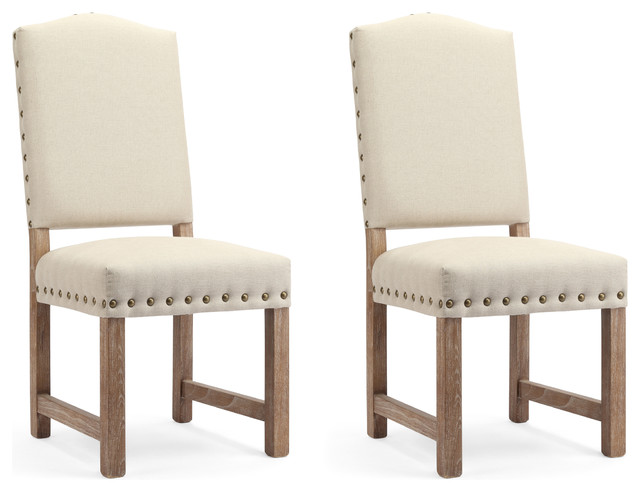 Princeton Upholstered Dining Chairs Cream Set Of 2 Farmhouse Princeton Upholstered Dining Chairs Cream Set Of 2