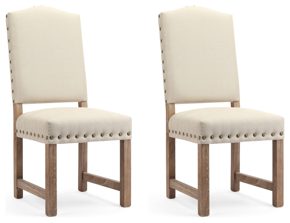 Princeton Upholstered Dining Chairs, Cream, Set of 2
