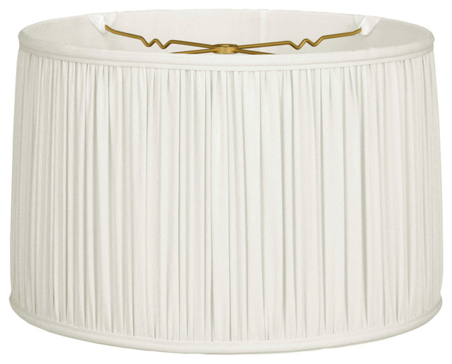 Shallow Drum Gather Pleat Softback Lamp Shade, 13"x14"x9" Traditional