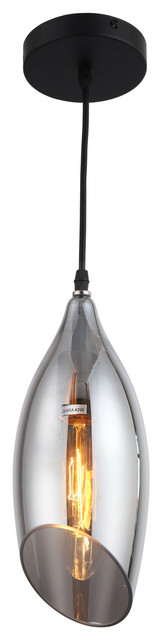 Abba 1-Light Pendant  with Smoke Glass