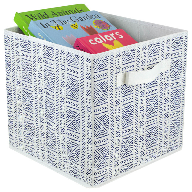 Aztec Collapsible NonWoven Storage Cube, Navy Contemporary Storage
